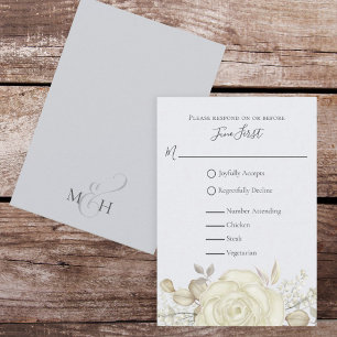 Simple Elegant Dusty Rose Gold Foliage Via Website RSVP Card