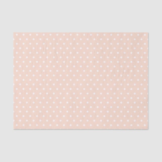 Simple Elegant Dusty Rose Pink with Polka Dots Tissue Paper (Front)