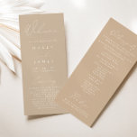 Simple Elegant Dusty Taupe Wedding Program Menu<br><div class="desc">Design features an handwritten font and modern minimalist design. Designed to coordinate with for the «Natural Glam» Wedding Invitation Collection. To change details, click «Personalise». To move the text or change the size, font, or colour, click «Click to customise further» It. View the collection link on this page to see...</div>