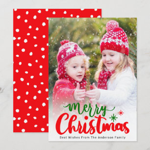 Simple Elegant Editable Colour Christmas Photo Holiday Card