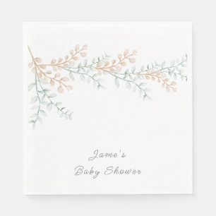 Simple Elegant Eucalyptus Baby Shower Napkin