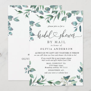 Simple Elegant Eucalyptus BRIDAL Shower By Mail Invitation