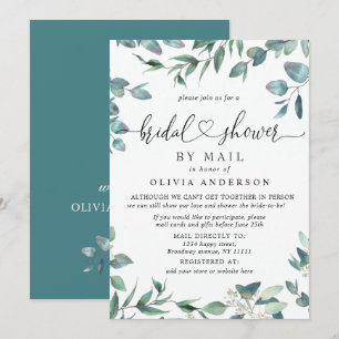 Simple Elegant Eucalyptus BRIDAL Shower By Mail Invitation