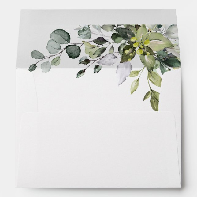 Simple Elegant Eucalyptus  Envelope (Back (Bottom))