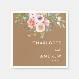 Simple, elegant eucalyptus, flowers napkin