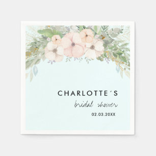 Simple, elegant eucalyptus, flowers     napkin