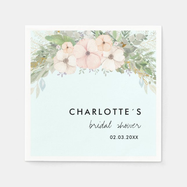 Simple, elegant eucalyptus, flowers     napkin (Front)