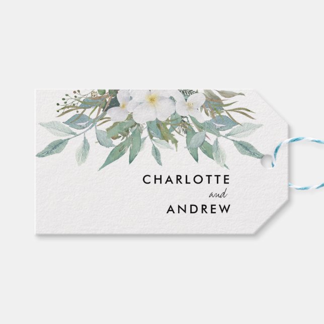 Simple, elegant eucalyptus gift tags (Front (Horizontal))