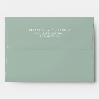 Simple elegant eucalyptus greenery return address envelope