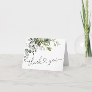 Simple Elegant Eucalyptus Watercolor Greenery Thank You Card