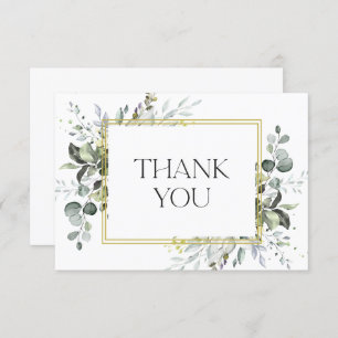 Simple Elegant Eucalyptus Watercolor Greenery Thank You Card