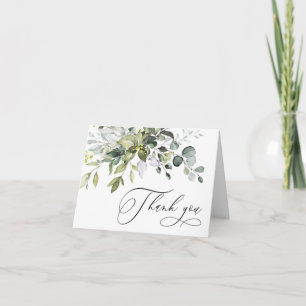 Simple Elegant Eucalyptus Watercolor Greenery Thank You Card