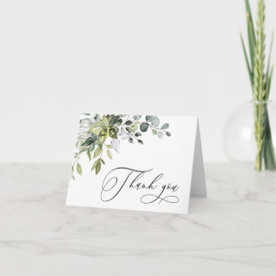 Simple Elegant Eucalyptus Watercolor Greenery Thank You Card