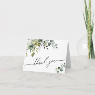 Simple Elegant Eucalyptus Watercolor Greenery Thank You Card