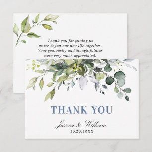 Simple Elegant Eucalyptus Watercolor Greenery Thank You Card
