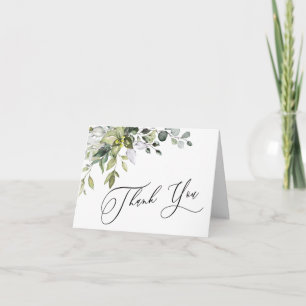 Simple Elegant Eucalyptus Watercolor Greenery Thank You Card
