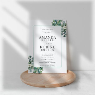 Simple Elegant Eucalyptus Wedding Invitation