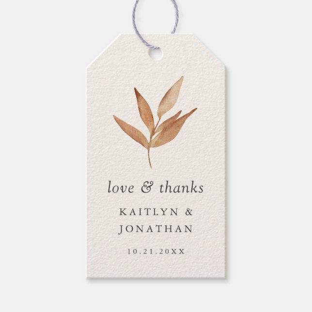 Simple Elegant Fall Wedding Gift Tags (Front)