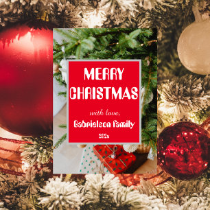 Simple elegant family christmas personalised holiday card