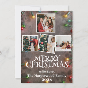 simple elegant family christmas Photo collage Holiday Card