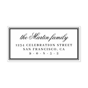 Simple Elegant Family Name Return Address Rubber Stamp