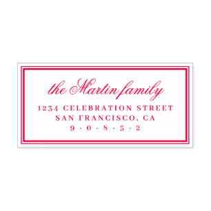 Simple Elegant Family Name Return Address Self-inking Stamp