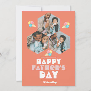 Simple elegant Fathers Day Sweet Photo Collage Holiday Card