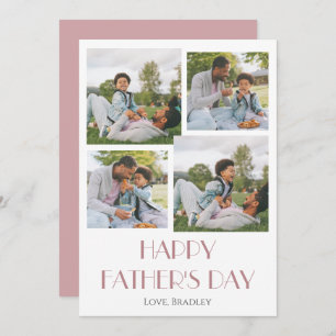 Simple elegant Fathers Day Sweet Photo Collage Holiday Card