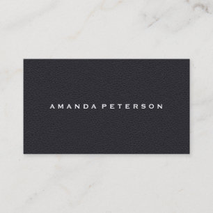 Simple Elegant Faux Black Leather Business Card