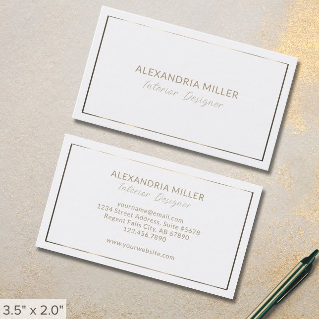 Simple Elegant Faux Gold Business Card (Creator Uploaded)