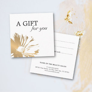 Simple Elegant Faux Gold Floral Gift Certificate