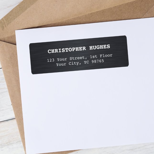 Simple Elegant Faux Metal Black White Business (Creator Uploaded)