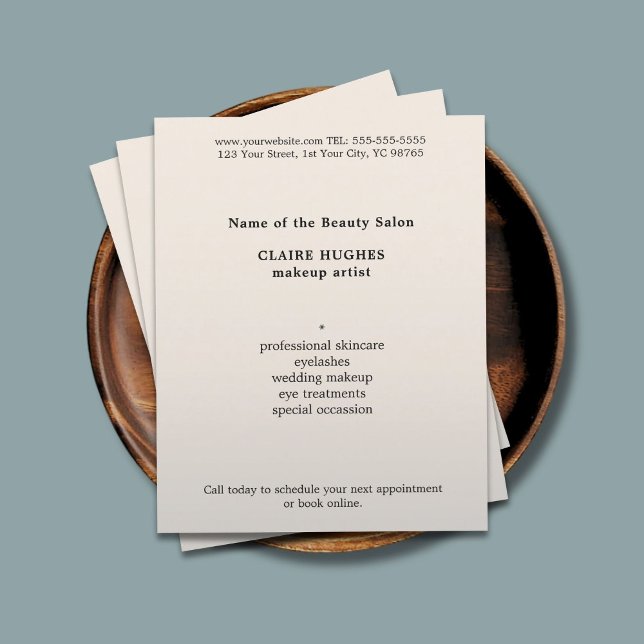 Simple Elegant Faux Metal Makeup Artist  Flyer (Creator Uploaded)