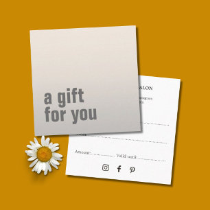 Simple Elegant Faux Silver Beauty Salon Gift Card