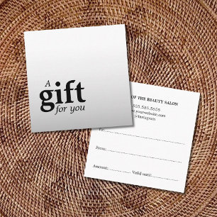 Simple Elegant Faux Silver Beauty Salon Gift Square Business Card