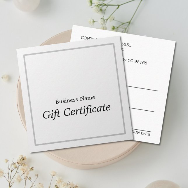 Simple Elegant Faux Silver Gift Certificate (Creator Uploaded)
