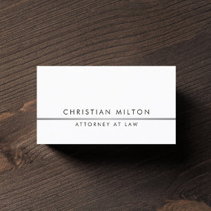 Simple Elegant Faux Silver Line Attorney at law Business Card