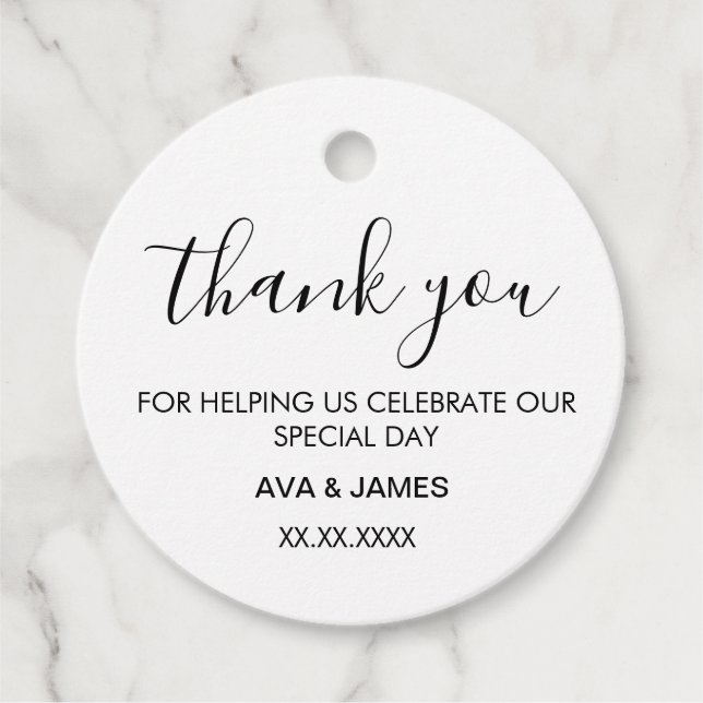 Simple & Elegant  Favour Tags (Front)