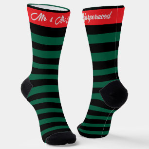 Simple Elegant first Christmas Mr & Mrs Couple Socks