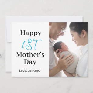 Simple Elegant first Mother's Day One Photo Holiday Card