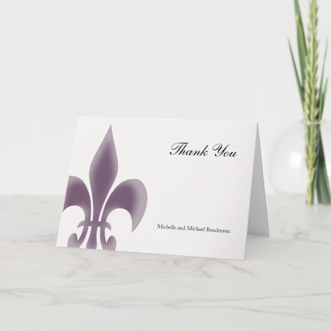 Simple Elegant Fleur de Lis Thank You Card (Front)