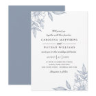 Simple Elegant Floral Corners Wedding Blue