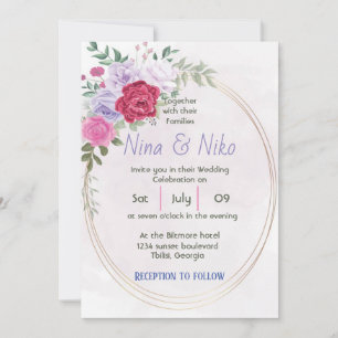 Simple elegant floral design Invitation