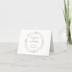 Simple Elegant Floral Garland Thank You Card