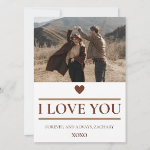 Simple Elegant Floral valentine's day couple photo Holiday Card