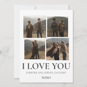 Simple Elegant Floral valentine's day couple photo Holiday Card