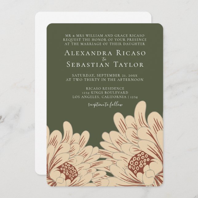 Simple Elegant Floral Wedding (Front/Back)