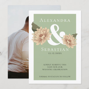 Simple Elegant Floral Wedding Save The Date