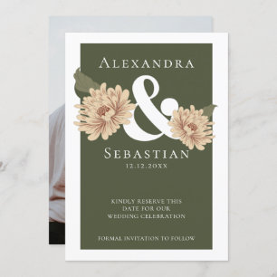 Simple Elegant Floral Wedding Save The Date