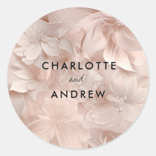 Simple, elegant flower classic round sticker